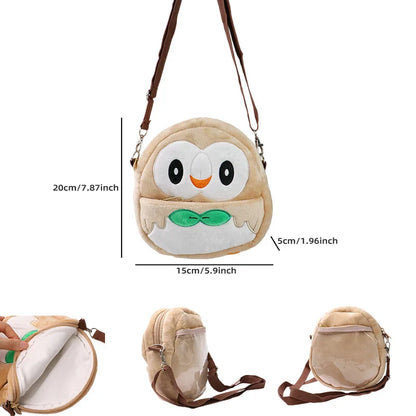 Pokemon Plush Backpack – Pikachu, Gengar, Mimikyu, Snorlax, Rowlet, Psyduck, Lucario, Charmander Anime Shoulder Bag & Doll Toy