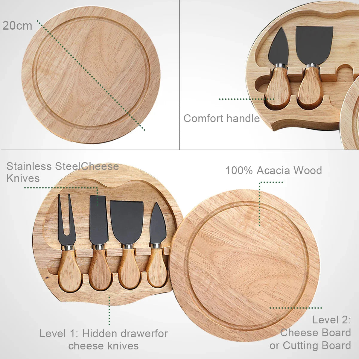 Leeseph Cheese Knives Set – Stainless Steel Cutlery for Charcuterie Boards, Kitchen Gadgets Collection