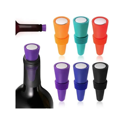 Silicone Wine Bottle Stopper Set – Leak-Proof Cork Caps for Wine, Whisky, Beer & Champagne, Reusable Bar & Kitchen Sealing Accessories