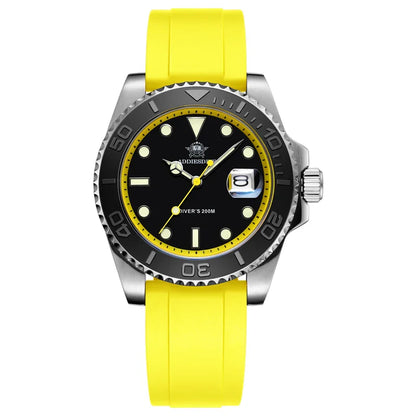 ADDIESDIVE 41mm Men’s Quartz Dive Watch – Rotatable Bezel, Stainless Steel, Luminous BGW9, Rubber Strap, 200m Water Resistant