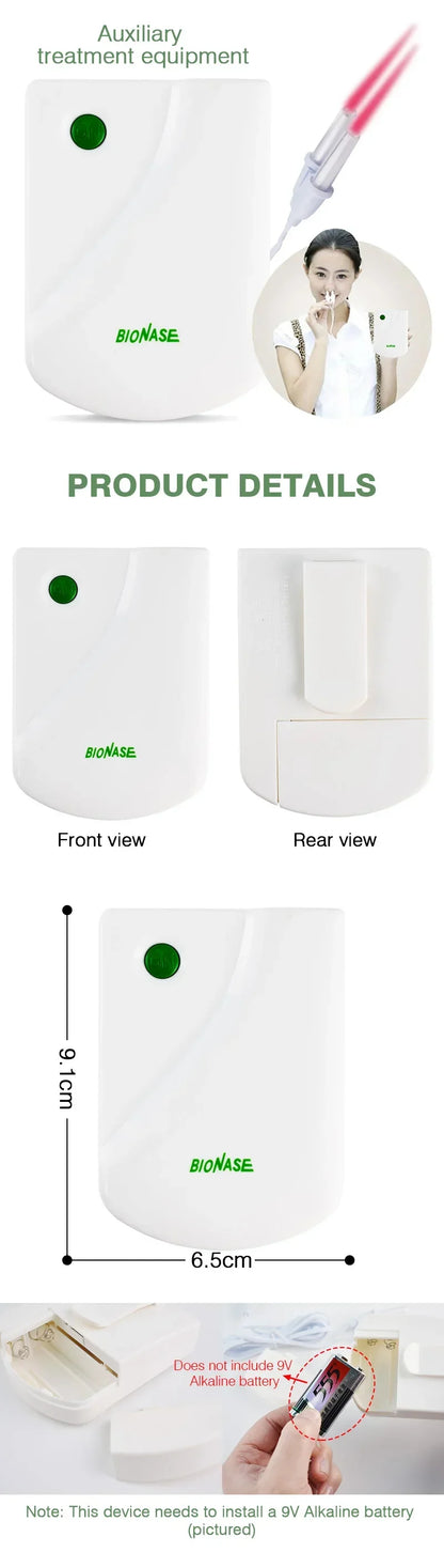 BioNase Laser Therapy for Rhinitis & Sinusitis – Low Frequency Pulse Nose Massage for Hay Fever & Runny Nose Treatment