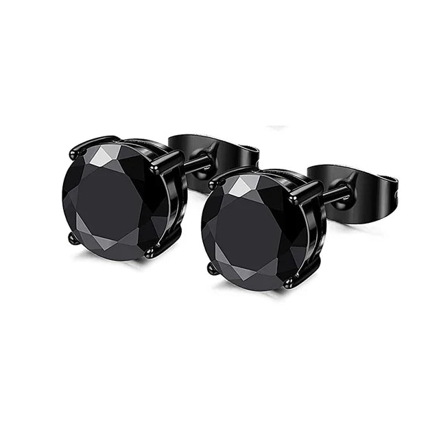 1–8 Pairs Stainless Steel Cubic Zirconia Stud Earrings Set – 6MM Unisex Minimalist Ear Piercing Jewelry for Men & Women