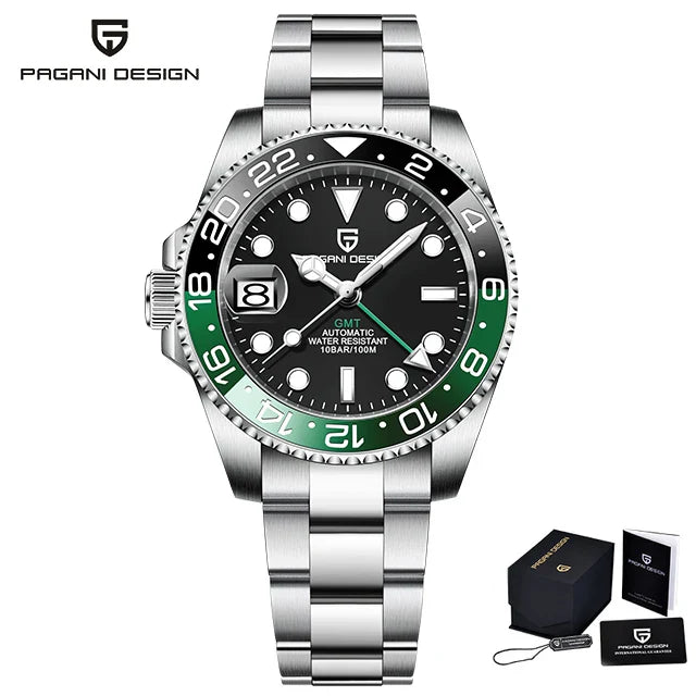 PAGANI DESIGN V3 GMT Men’s Luxury 40mm Automatic Mechanical Watch – Sapphire Crystal Stainless Steel Waterproof