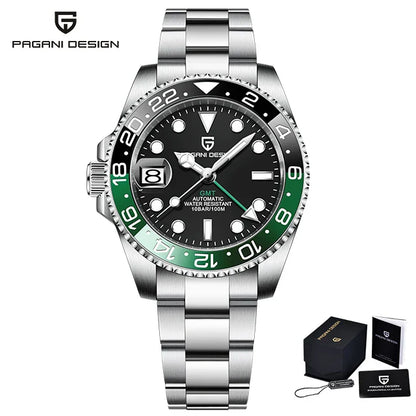 PAGANI DESIGN V3 GMT Men’s Luxury 40mm Automatic Mechanical Watch – Sapphire Crystal Stainless Steel Waterproof