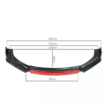 Universal Car Front Bumper Lip Spoiler Kit - 4PCS White Carbon Fiber Splitter & ABS Plastic Diffuser