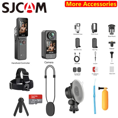SJCAM C400 Action Camera Combo 4K Sport DV – Dual Touch Screen Vlog Camera with 7H Battery & Accessory Kit