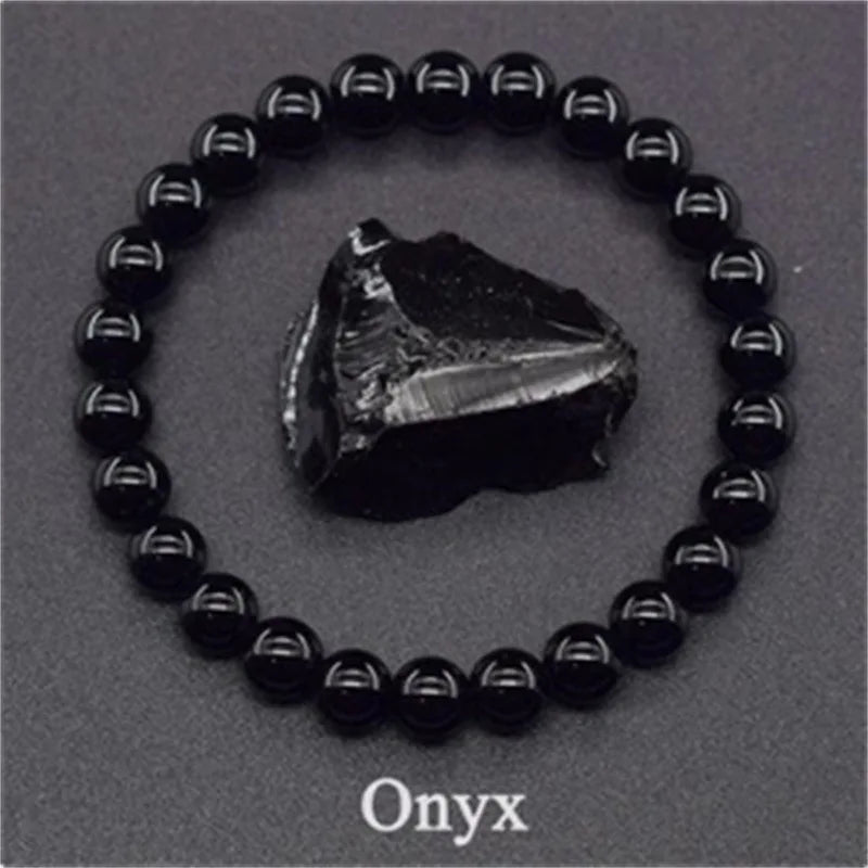 8MM Natural Epidote Zoisite & Lava Stone Bead Bracelet - Tiger Eye & Quartz Jewelry for Women
