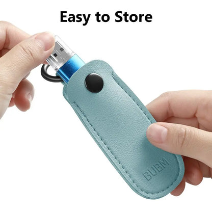 Leather USB Flash Drive Pouch — Protective Storage Case with Key Ring for U Disk, Memory Stick, and Digital Accessories