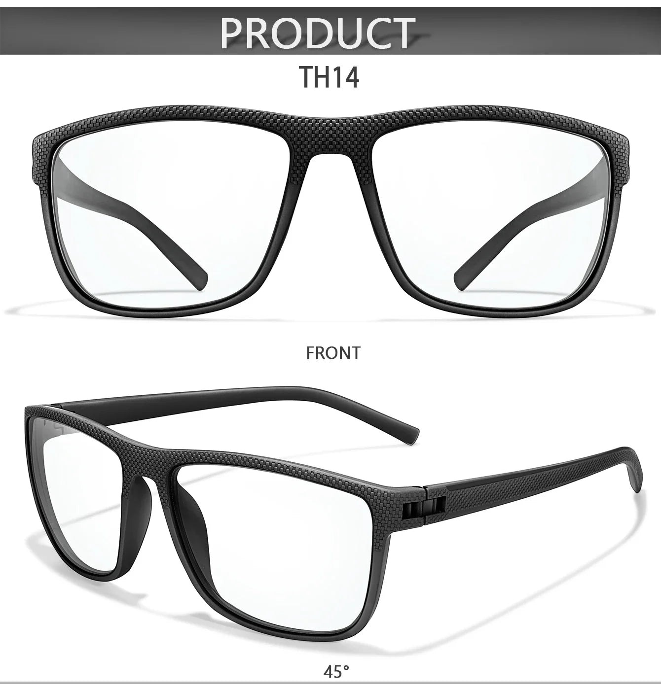 Rectangular Photochromic Reading Glasses – Ultra-Lightweight Presbyopic Spectacles for Middle-Aged & Elderly Daily Wear