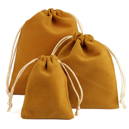 10pcs 5x7cm Mixed Color Velvet Gift Bags | Soft Velvet Drawstring Pouches for Christmas Jewelry Packaging