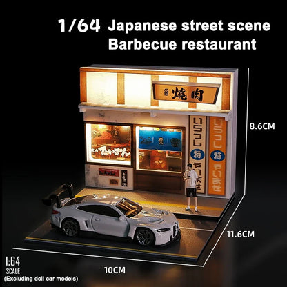 1/64 Scale Tavern Restaurant Model Scene with Lamp – Miniature Simulation Diorama Display Decor (No Figures or Cars)