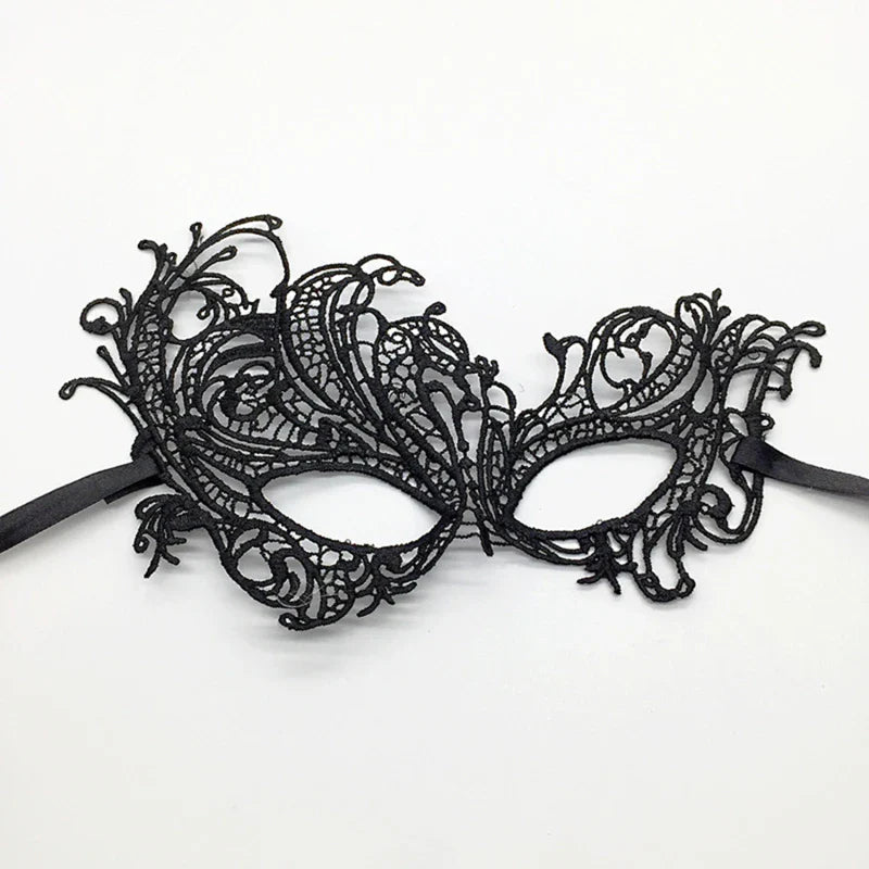 Black Queen Lace Mask — Embroidered Applique Masquerade Mask for Women, Party, Carnival, Wedding & Halloween Accessories