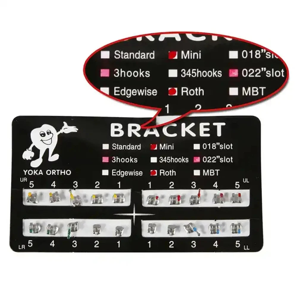 PIORPOY 20PCS Orthodontic Brackets - Mini Roth/MBT 022 Dental Braces Hooks & Treatment Materials