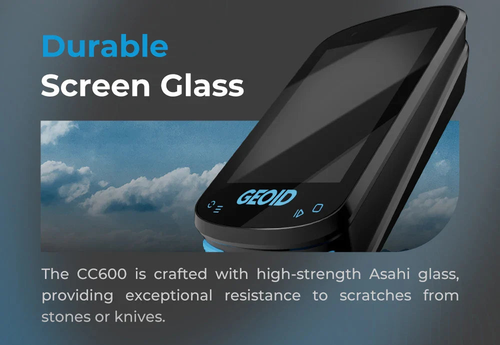 GEOID CC600 Bike Computer – Color Screen Smart GPS Speedometer with Wireless ANT+, WIFI, 11 Languages & Cycling Odometer