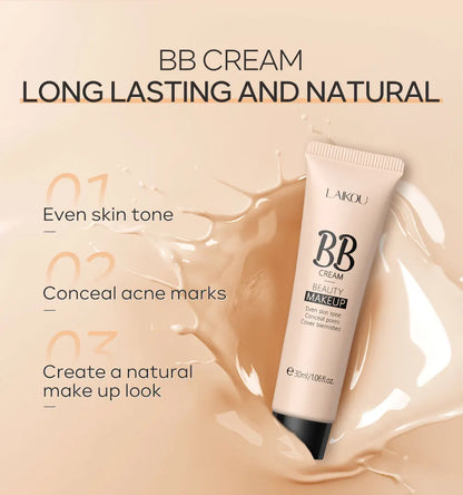 6-Color BB Cream Concealer – 30ml Natural Face Primer & Coverage Foundation