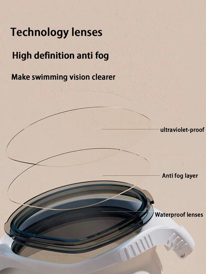 Seasprint Swimming Goggles - Anti-Fog UV Protection Waterproof Adjustable Silicone Swim Glasses