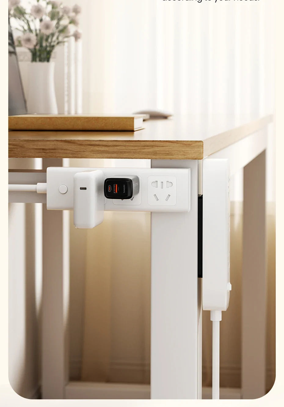 Toocki Punch-Free Wall-Mounted Power Strip Holder – Socket Fixer & Home Power Organizer for Kitchen & Office