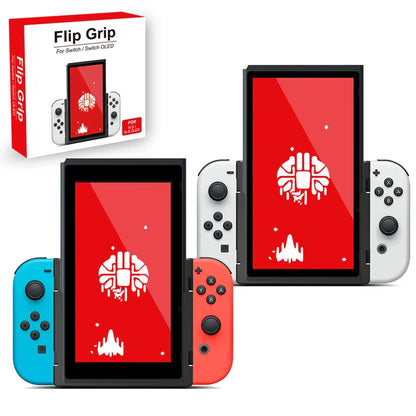Portrait Flip Grip for Nintendo Switch & OLED – Vertical Mode Handheld Accessory with Joy-Con Grip Stand