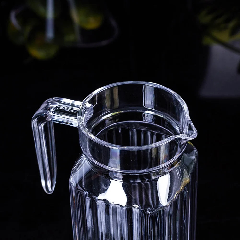 1.1L Plastic Water & Juice Pitcher - Transparent Refrigerator Drink Storage Jug for Kitchen