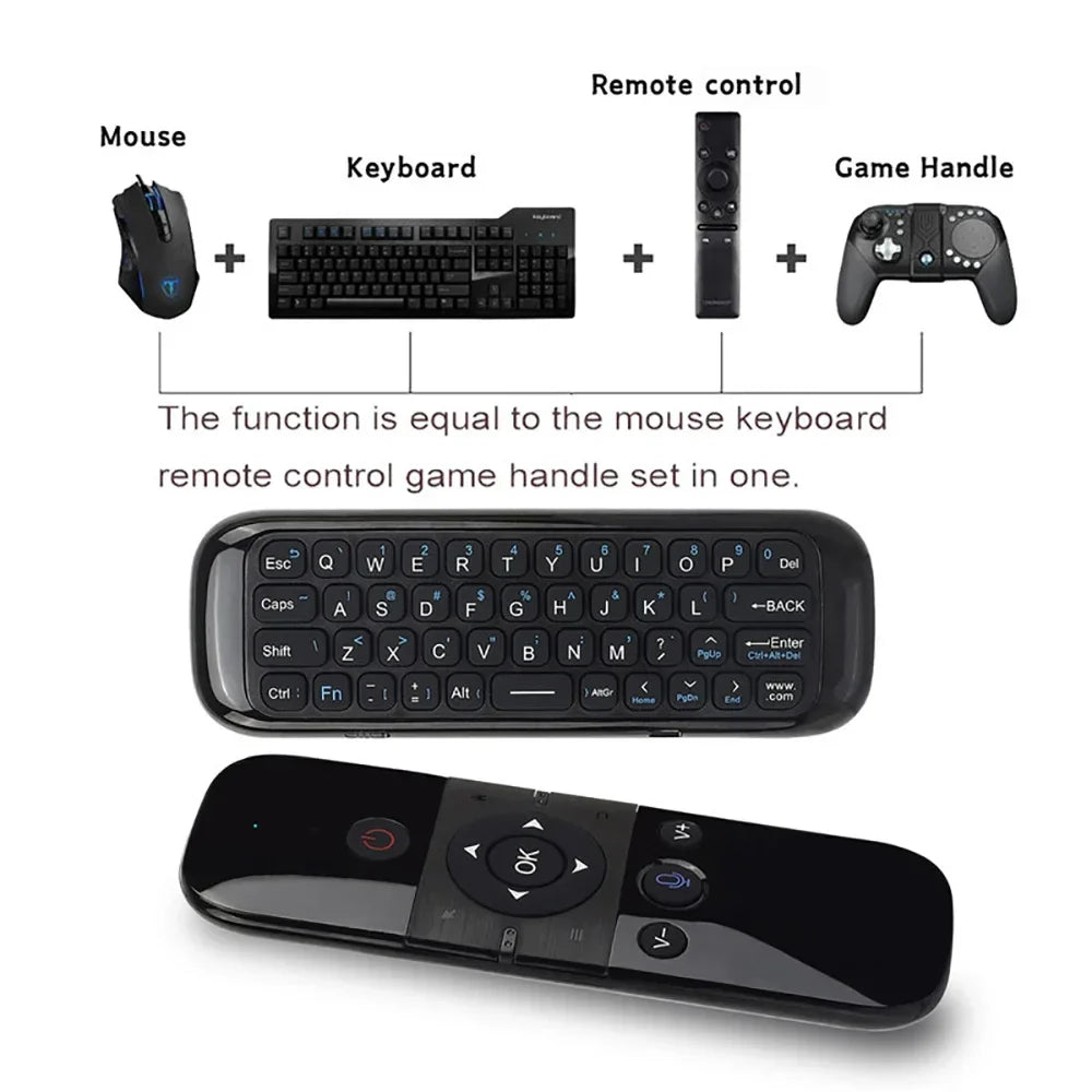 Wireless Air Voice Mouse 2-in-1 – 2.4G Bluetooth Mini Keyboard with Rechargeable Remote, IR Learning for Smart TV & Android TV Box