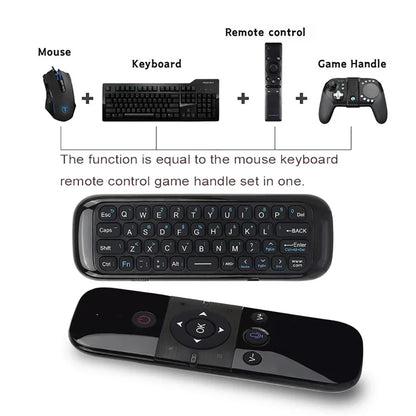 Wireless Air Voice Mouse 2-in-1 – 2.4G Bluetooth Mini Keyboard with Rechargeable Remote, IR Learning for Smart TV & Android TV Box