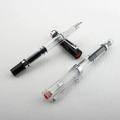 3059 Piston Fountain Pen – High-Quality Transparent Resin with EF/F Nib (0.38/0.5mm) for Business & Gift