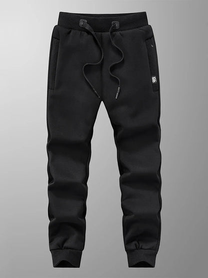 Winter Men’s Fleece Sweatpants — Thick Warm Joggers with Zip Pockets, Cotton Casual Track Pants, Plus Size 6XL-8XL
