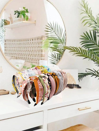 1pc Transparent Acrylic Hollow Hair Hoop Storage Rack: Elegant Box Packaging for Household Hair Accessory Organization
