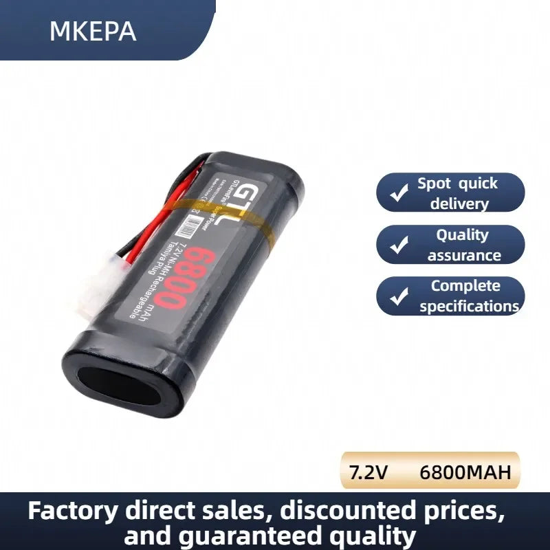 New 7.2V 6800mAh NiMH Battery Pack – Rechargeable Power for RC Cars, Trucks & Tanks