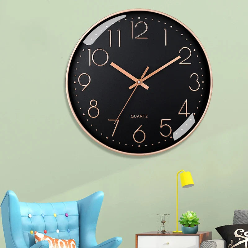 8-Inch Silent Quartz Wall Clock – Hole-Free Minimalist Cubic Digital Clock for Living Room & Bedroom Decor