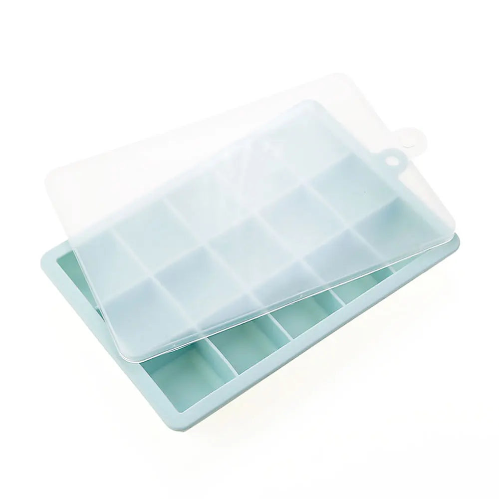 Silicone Ice Cube Mold – 15/24 Grid Square Trays with Lids for Ice Cream, Cold Drinks, Whiskey & Cocktails