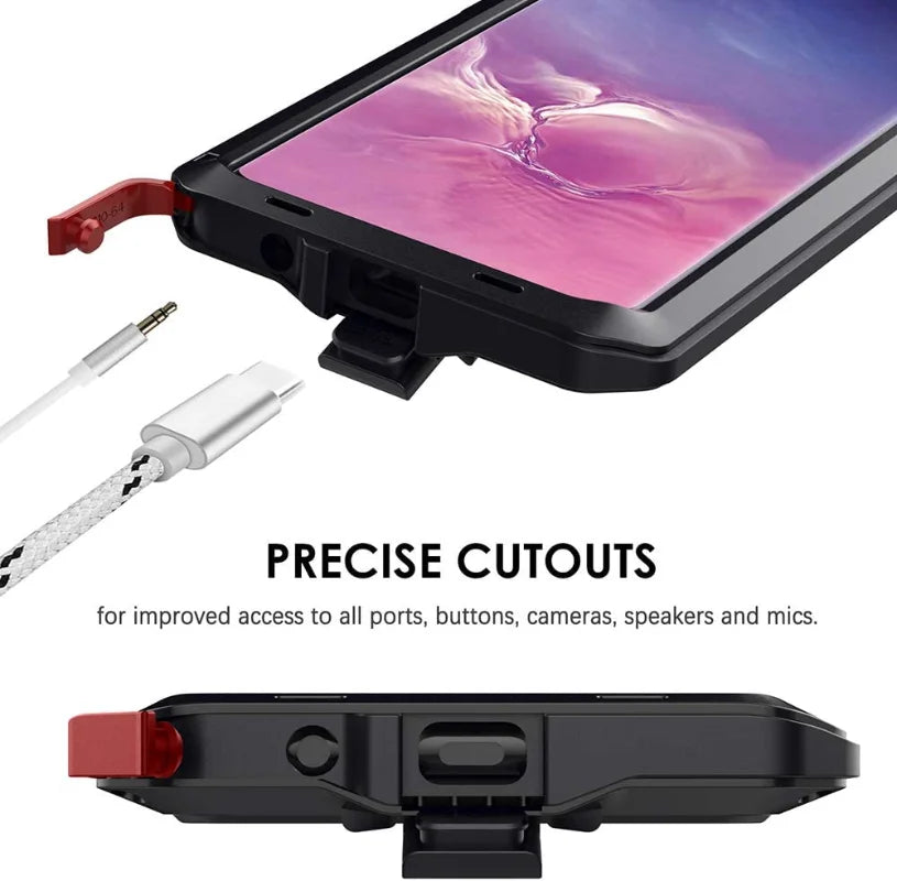 Heavy Duty Metal Doom Armor Case for Galaxy S25/S24/S23/S22/S21/S20 Ultra/S10 Plus/Note 20/10 – Shockproof Dust Protection