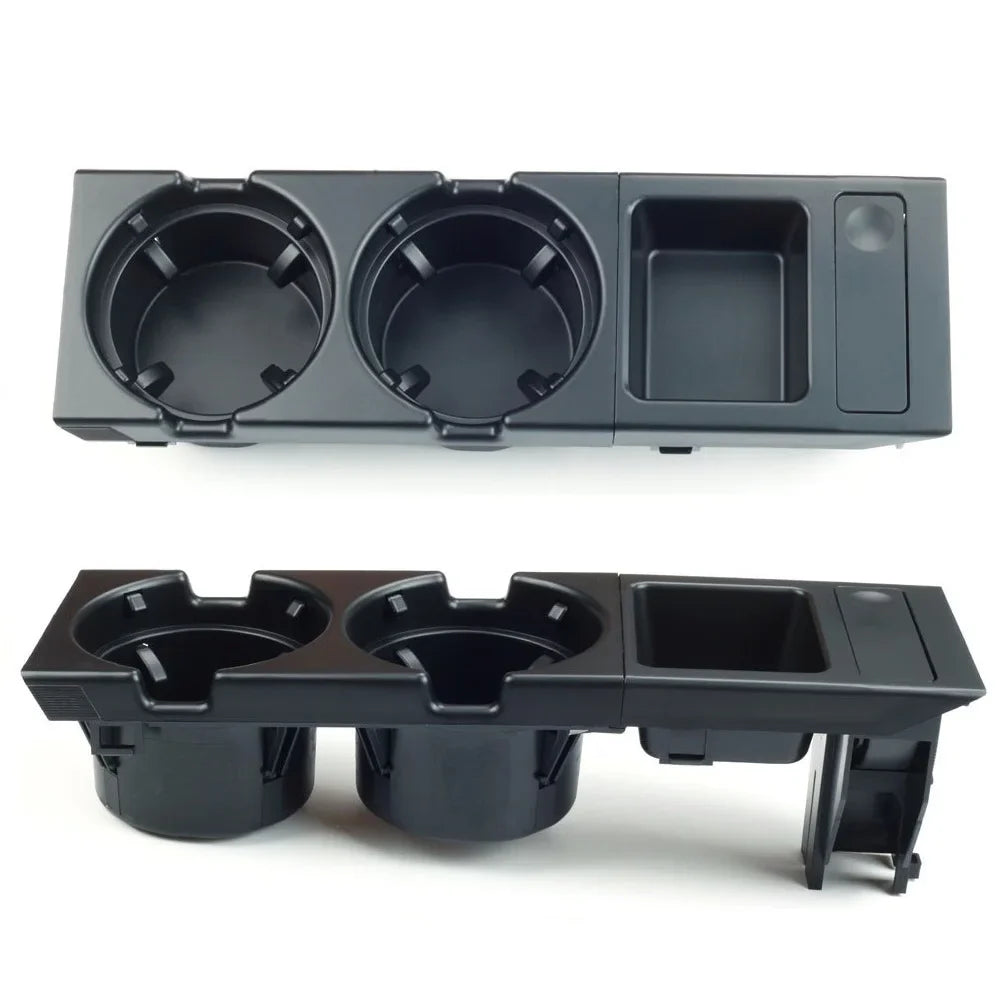 Double Hole Car Storage Box – Coin & Cup Holder for BMW E46 Series 1999-2006, Front Center Console, OEM 51168217953