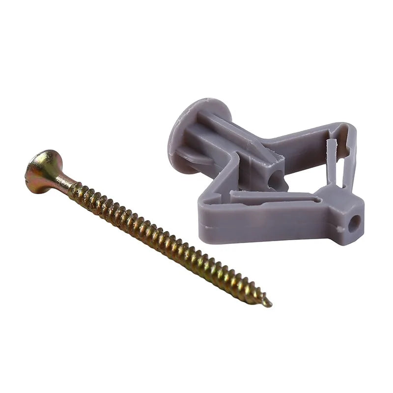 50/100Pcs Self-Drilling Drywall Anchor Kit with Screws – Nylon Expansion Anchors for Gypsum Board & Wall Mounting