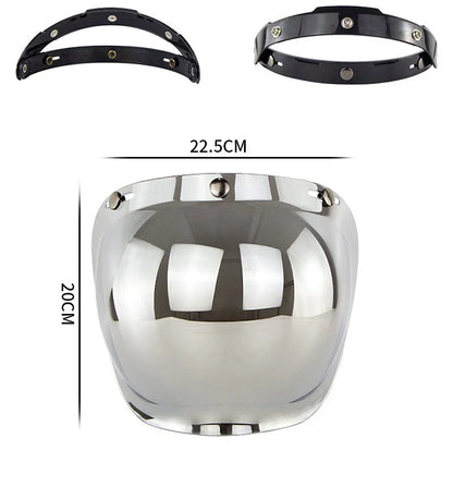 Motorcycle Helmet Bubble Visor – Anti-Fog UV Protection HD Lens for Retro Open Face Helmets