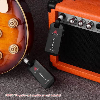 M-VAVE WP-5G Wireless Guitar System - 5.8G Rechargeable Audio Transmitter & Receiver with Type-C Cable for Guitar Amplifier