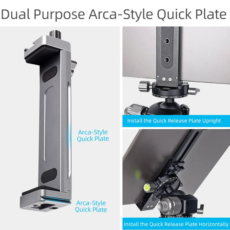 Universal Aluminum Alloy Tablet & Phone Stand – Adjustable Tripod Holder Clip for Mobile Devices