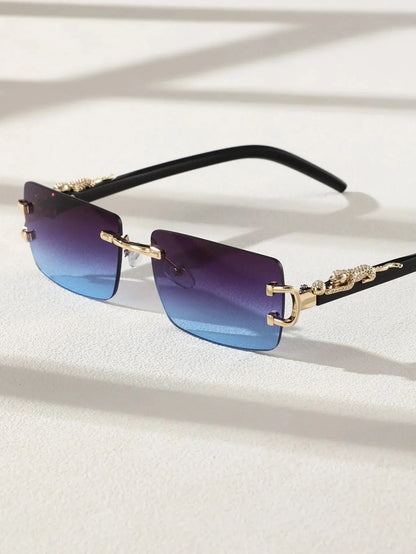 Fashionable Frameless Rectangular Personalized Sunglasses – Trendy Eyewear for Daily Life
