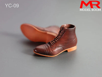1/6 Scale Male Lace-Up Rubber Boots — Solid Soldier Shoes for 12'' Action Figures with Detachable Feet Dolls