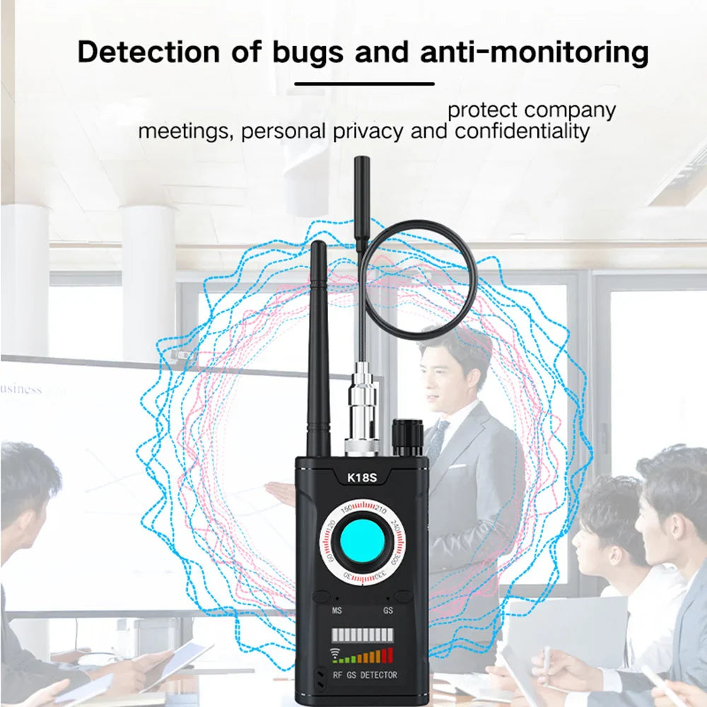 K18S Reverse Camera & GPS Signal Detector – GSM Audio Bug Finder RF Tracker Anti-Spy Scanner Security Device