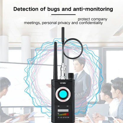 K18S Reverse Camera & GPS Signal Detector – GSM Audio Bug Finder RF Tracker Anti-Spy Scanner Security Device