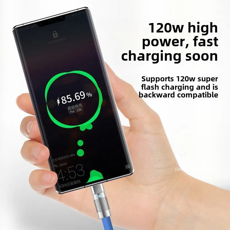 120W 7A Super Fast PD USB-C to USB-C Cable — Liquid Silicone Charger for Xiaomi, Huawei (1M/1.5M/2M)