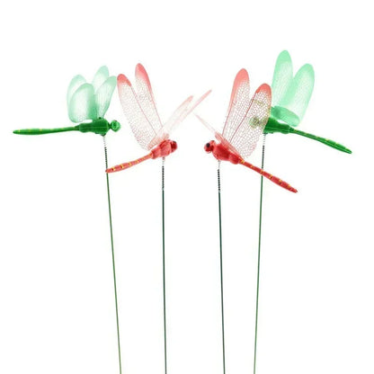 3D Simulated Dragonfly Garden Stakes – Decorative Plastic Flower Pot & Fence Ornaments (10/20PCS)
