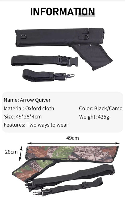 Archery 3-Tube Hip Quiver with Adjustable Belt – Arrow Carry Bag for Hunting & Target Shooting