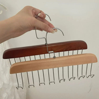 Solid Wood Clothes Drying Rack – 8-Hook Multi-Purpose Hanger for Clothes & Pants, Portable Home Organizer