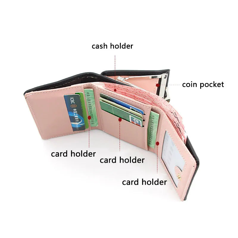 New Mini Short Women’s Wallet – High-Quality Luxury Coin Pocket, Card & Photo Holder, Cute Purse for Girls