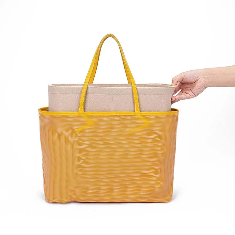 Felt Insert Bag Cosmetic Organizer for Goyard Tote: Makeup Bags with Zipper, Inner Pouch for Luxury Handbags - Women's Accessory