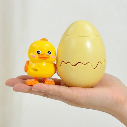 Cute Wind-Up Bouncing Egg Chick Toy – Funny Jumping Animal Stress Relief Toy for Kids