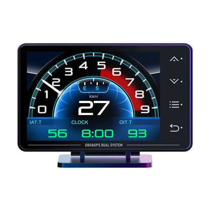 XS OBD+GPS Car HUD Gauge - Multi-Function Head-Up Display with LCD for Temperature, Turbo & Oil Pressure