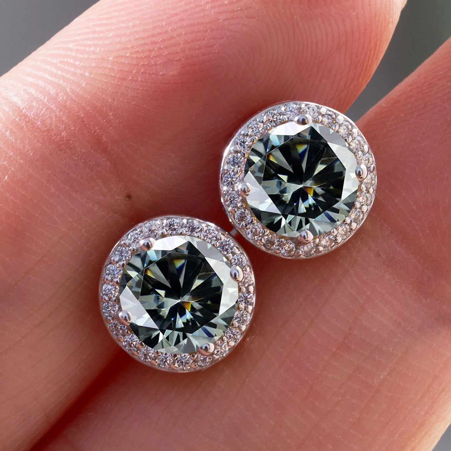 925 Sterling Silver Moissanite Earrings – 1 Carat Round Studs, Engagement, Wedding & Daily Wear Luxurious Gift for Women